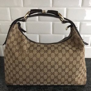 Gucci Monogram Horsebit Hobo Bag